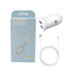 CAR CHARGER ADAPTER DENMEN DZ01T DUAL USB 5V/2.4A WHITE CAR CHARGER ADAPTER DENMEN DZ01T DUAL USB 5V/2.4A WHITE